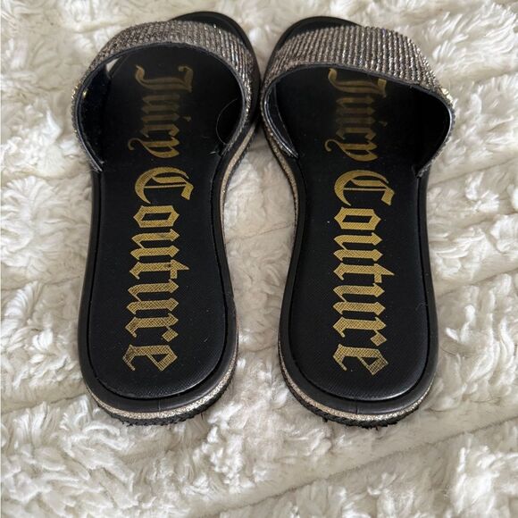 Juicy Couture Women's Glittering Black and Silver Sandals 7.5 - Picture 3 of 4